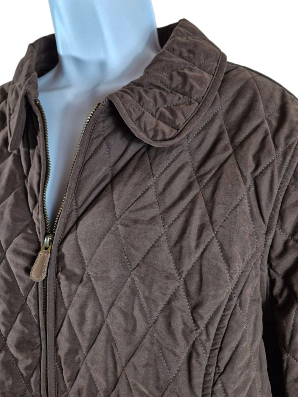LL Bean XL Brown Quilted Riding Heritage Jacket Equestrian Barn Coat Minimalist - Picture 3 of 11